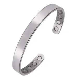 Copper Bracelets for Men & Women - 99.99%Pure Copper Men’s Cuff - Golf/Tennis Elbow & Balance, Silvery
