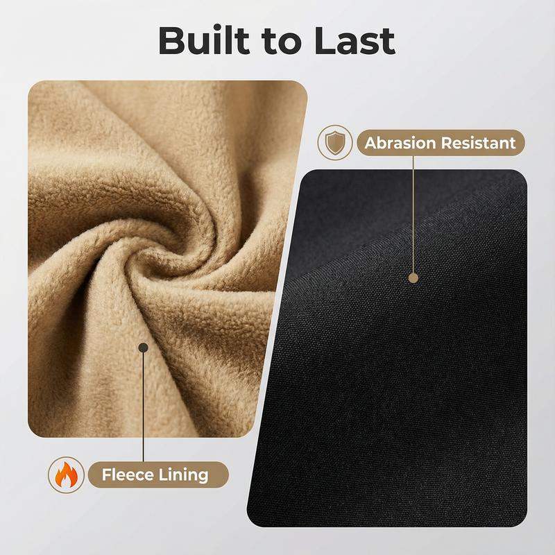 Men's Fleece-Lined Windproof Warm Tactical Pants 400g Knitted Fabric Mid-Rise Multi-Pocket Standard Fit for Autumn Winter Outdoor Wear