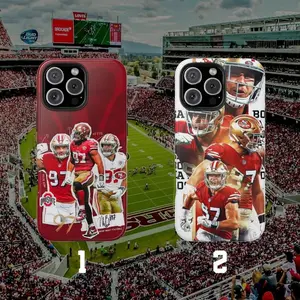 Nick_B0sa Football Tough Phone Case - Red & Gold Football Sport Protective Cover for iPhone X 11 12 13 14 15 16 17 Air Plus Pro Max screen protector