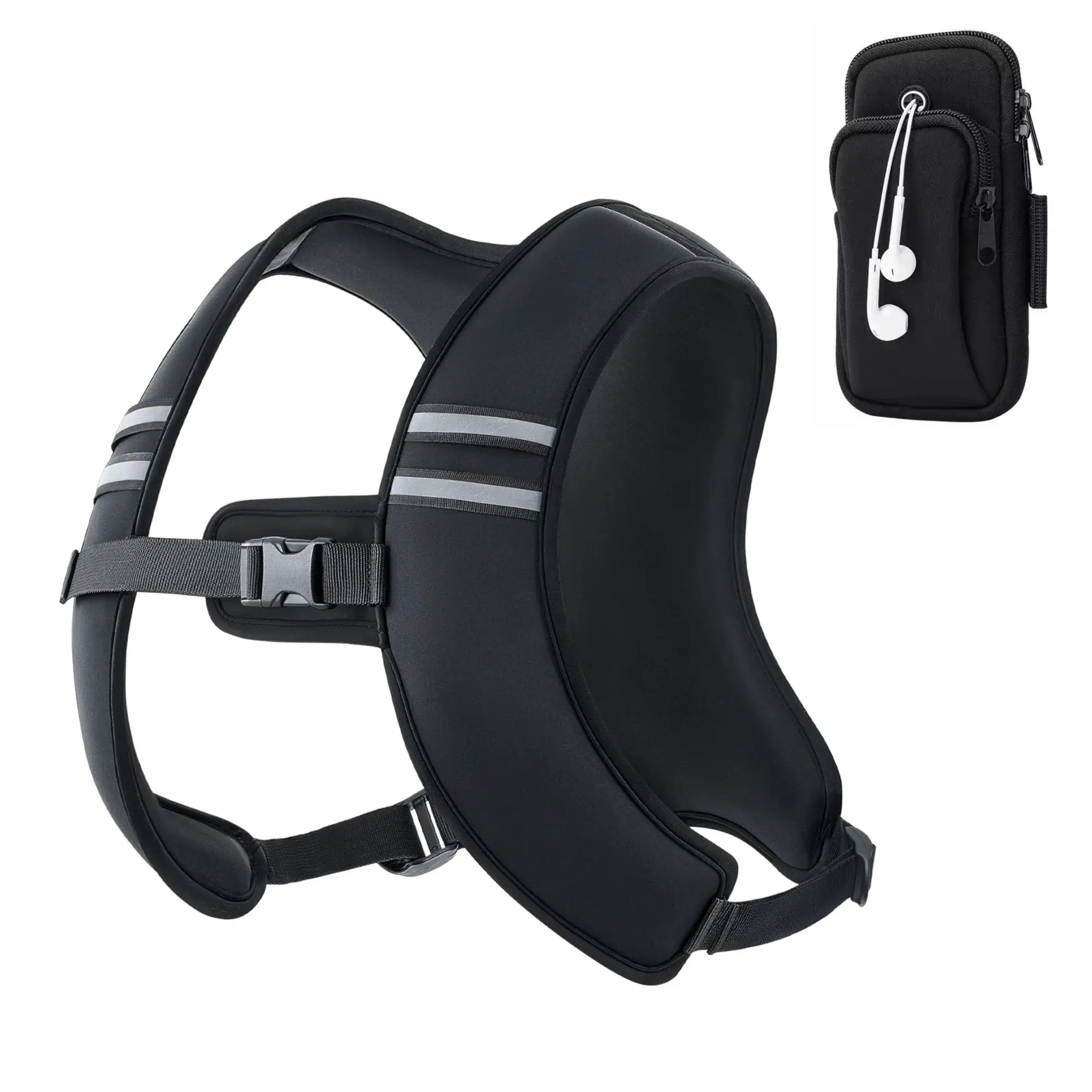 Black Vest & Phone Pouch