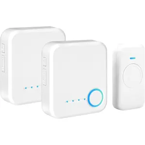 Doorbell,  Door Bell with 60 Chimes, 5 Volume Levels & Mute Mode, Loud Door Bell Ringer  for  Classroom Office (1 Receiver & 1 Button, White)