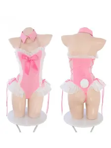 Sexy Maid Costume Set, Cute Patchwork Design, Drawstring Waist, Adjustable, Fitted Crop Top, Pure Desire Open Crotch, Seductive Lingerie