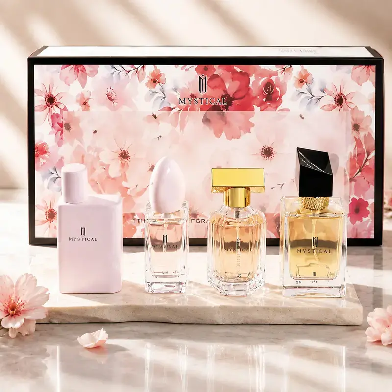 MYSTICAL 4-Piece Women's Perfume | Rose, Vanilla & Patchouli | 120ml Total | Travel-Friendly Long-Lasting | Daily Wear & Dates | perfumes para mujer, long lasting women perfumes, perfume for women