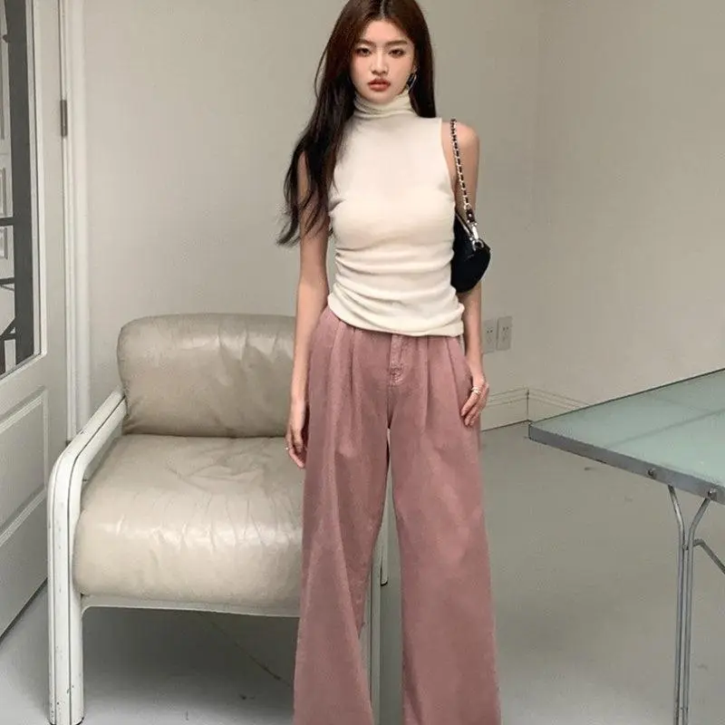 Slimming Pleated Wide-Leg Pants – Soft, Comfy & Cute Casual Cotton