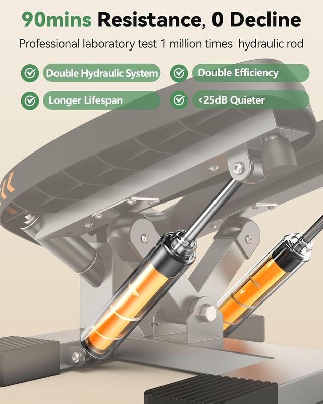 Stair Stepper,Twist/Mini Stepper for Exercise at Home,Step Machine with Resistance Bands for Full Body Workout, 350lbs+ Capacity