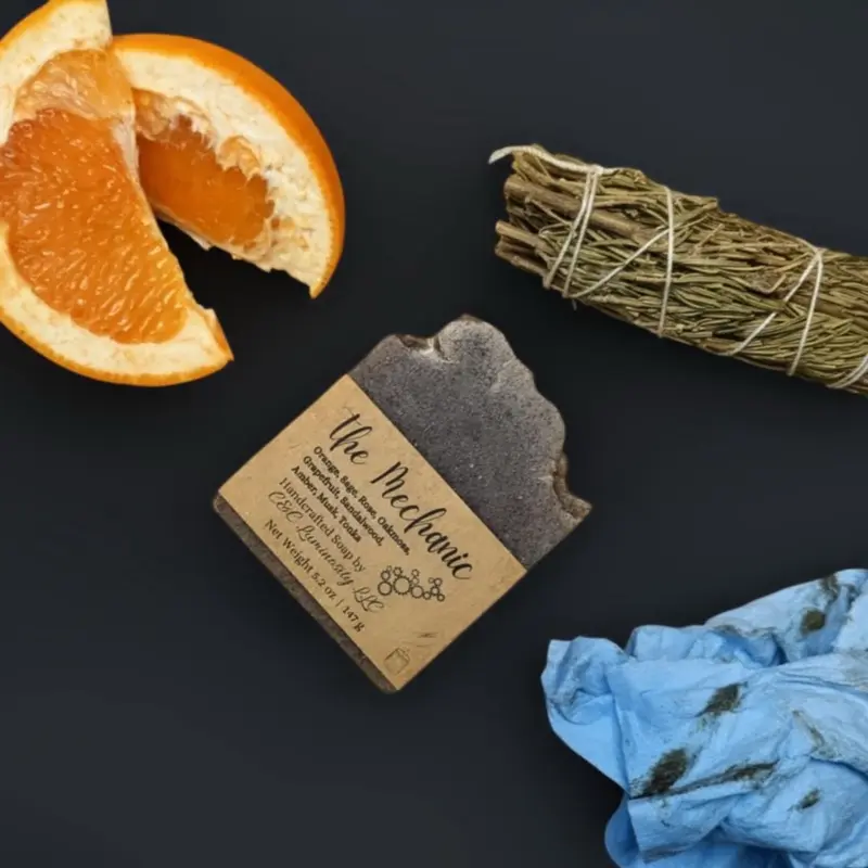 C&C Luminosity LLC The Mechanic Bar Soap Great for Removing Grease 5.2 oz 147 g Natural Bar Soap for Your Needs- Body Care/Skincare with avocado and coconut oils for a great daily blend!
