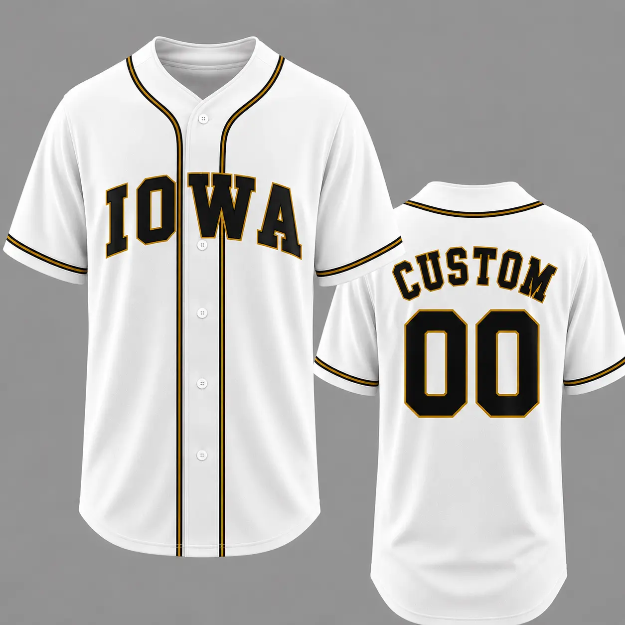 Custom Baseball Jersey, Personalized Name And Number Button Down Sports Shirt, White Athletic Team Uniform, Breathable Game Day Apparel, Adult Unisex Fan Gift, Custom Baseball Top For Sports Fans And Players