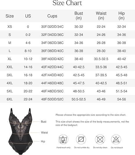 Popilush Fit Shapewear Bodysuit  Deep-V Neck Lace Bodysuits Basic Womenswear Tops Or Leather Skirts Underwear Sleeveless Long Sleeve Bodysuit Buckle Breathable Smooth