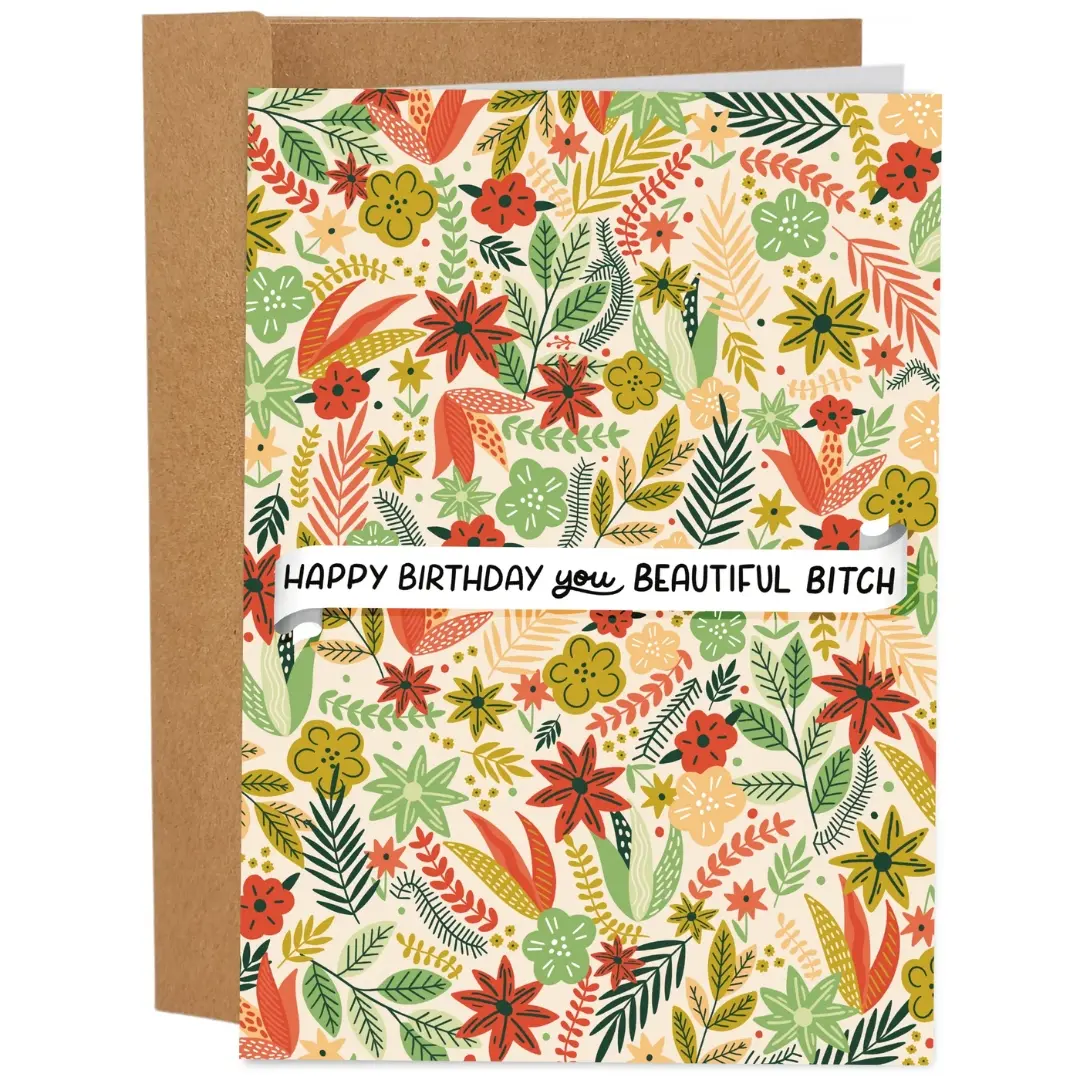 Hilariously Brutal Birthday Card (Multiple Options) - Birthday Cards for Snarky Friends - 5x7 Inch Individual Greeting Card with Kraft Envelope