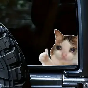 1PC Cute “Peeking Thumbs-Up Cat” Decor StickerThis healing pet sticker (suitable for car windows/notebook covers) with peeking cat + thumbs-up shape feels like a “secretly cute cutie”, soft and eye-catching on drives