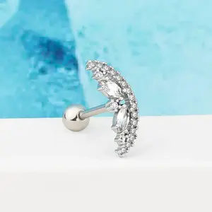 Half Round Shape Helix Stud Earring
