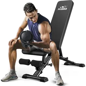 FLYBIRD Weight Bench, Adjustable Strength Training Bench for Full Body Workout with Fast Folding-New Version