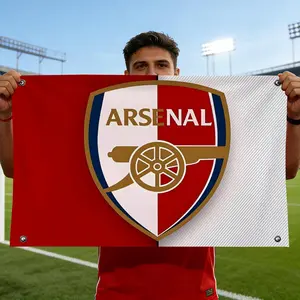 Premier League Arsenal Football Flags Flag - Ultra Soft Skin-Friendly Machine Washable Fade Resistant Banner | HD Print Lightweight Durable Outdoor Indoor Garden Flag