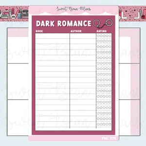 Dark Romance Book Tracker Vinyl Planner Stickers | Fnc 1170