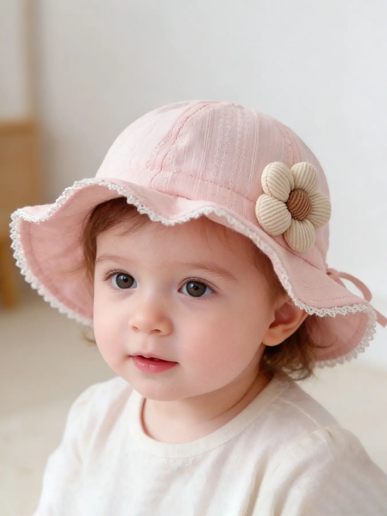 Baby Hat Spring Summer Sun Protection Cap, Infant Sun Hat, Sun Bonnets, Sunbonnets, Toddler Sunhat, Cartoon Flower Fisherman Hat, Thin Cute Bucket Hat for Outdoor Play Walk Hike, 1-3 Years Old