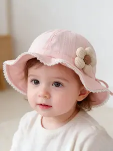 Baby Hat Spring Summer Sun Protection Cap, Sun Bonnets, Sunbonnets, Cartoon Flower Fisherman Hat, Thin Cute Bucket Hat for Outdoor Play Walk Hike, 1-3 Years Old