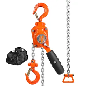 VEVOR Manual Lever Chain Hoist,  1/4 Ton 550 lbs Capacity 5 FT Come Along, G80 Galvanized Carbon Steel with Weston Double-Pawl Brake, Auto Chain Leading & 360° Rotation Hook, for Garage Factory Dock