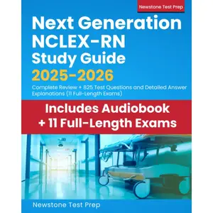 Next Generation NCLEX-RN Study Guide 2025-2026: Complete Review + 825 Test Questions and Detailed Answer Explanations (11 Full-Length Exams) - Paperback
