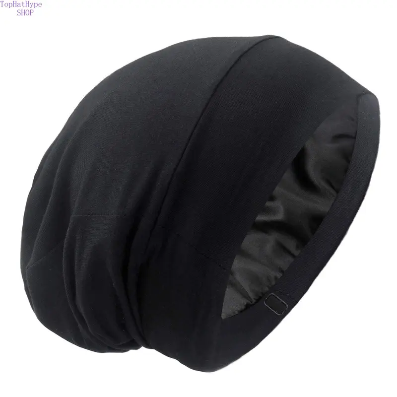 Female Adjustable Satin-Lined Hair Bonnet Hat - Haircare Heatless Curly Hair Protection, Breathable All-Seasons Decorative Sleep Bonnet Hats, Gentle Bedtime Wrap for Bundles