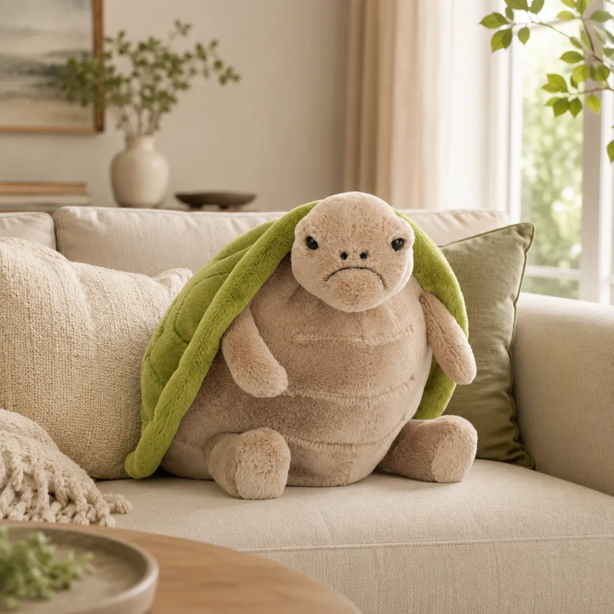 Jellycat Turtle Timmy Plush - Soft Beige Stuffed Animal with Cozy Oversized  for Kids, Teens and Collectors