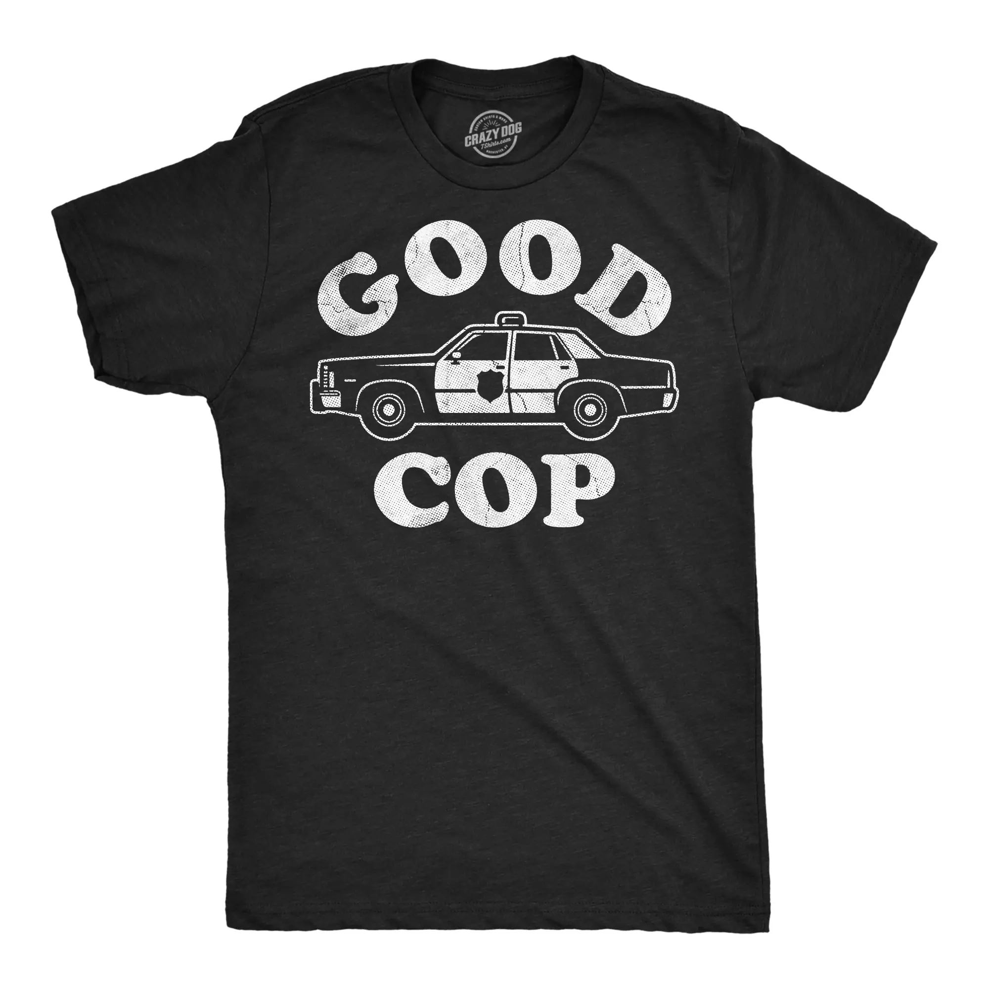 Mens Funny T Shirts Good Cop Sarcastic Couples Police Graphic Novelty Tee for Men Mens Funny T Shirts Cool Vintage Fashion T-Shirt Gift Classic Menswear Funny Sarcastic Short Sleeve Novelty Tees for Guys Black -