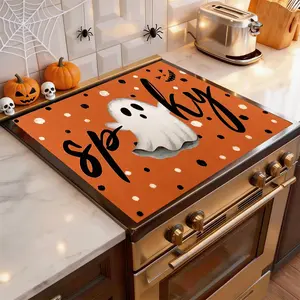 Soft Electric Stove Cover Cook Top Panel Protector Pad, Cute Ghost Pattern Design, Scratch Resistant, Easy to Clean, Multi-Purpose Kitchen Cover.Halloween, Thanksgiving, Autumn Decorations
