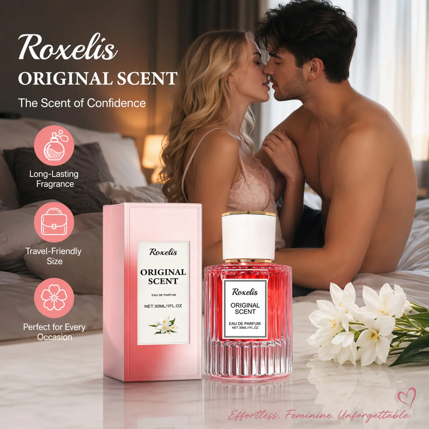 Women's Pheromone Perfume, 30ml Premium Pheromone Infused Formula, Long Lasting Jasmine Scent, Exclusively Designed to Make Him Irresistibly Attracted to You, Share a Crazy and Wonderful Night Together, Perfect Valentine's Day Gift for Her