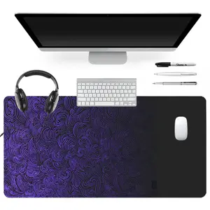 Extra Large Purple Floral Pattern Mouse Pad Elegant Gaming Mouse Pad 35x16 Inch Computer Keyboard Mousepad Suitable for Families, Offices and Schools. Perfect Gift for Family Members and Friends