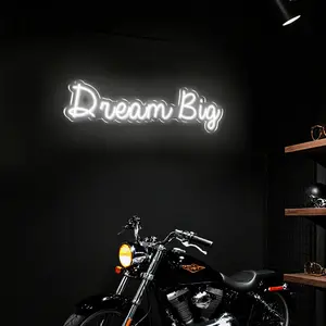 Custom Color "Dream Big" Neon Sign, Aesthetic Motivational LED Light for Office & Bedroom (24"/27.5"/36")
