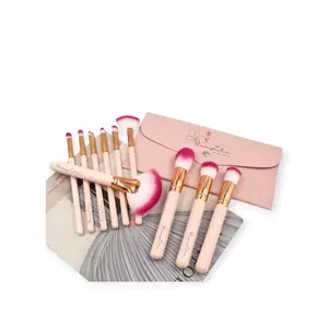 BloomyCutie Makeup Brushes Set - 10-Piece Pink Color for Professional & Home Use - Soft Bristles for Flawless Application - Ideal for Precision & Blending - Synthetic Fiber