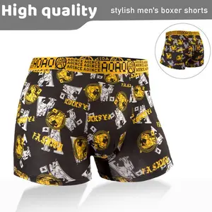 Fashion printed men's underwear large size fashionable boxer shorts boys shorts commuting printed comfortable summer boxer shorts