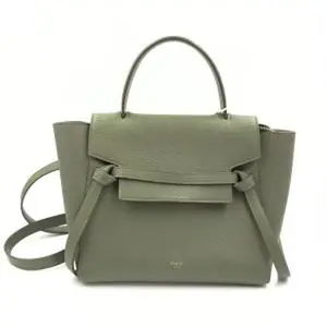 Pre-owned Celine As Shown Crossbody Bags US0094 OH L133 Céline Green Micro Leather Belt Satchel Dark green Shoulder Bag