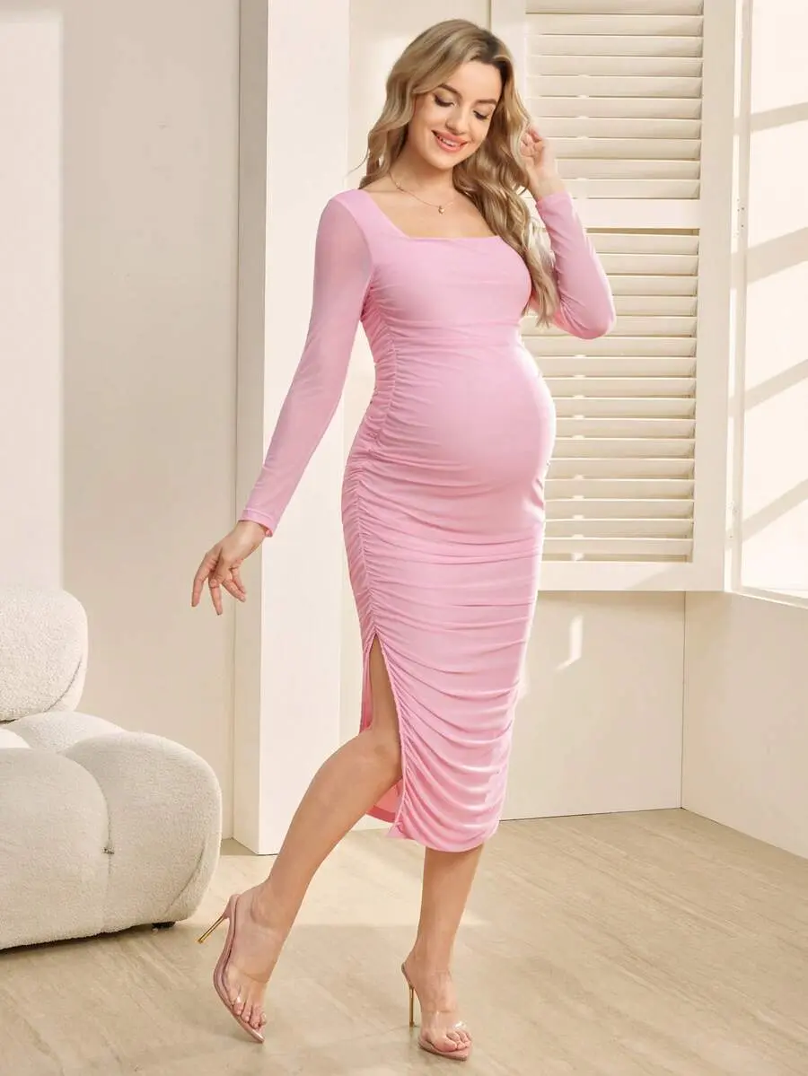 long sleeve maternity dress - TikTok Shop