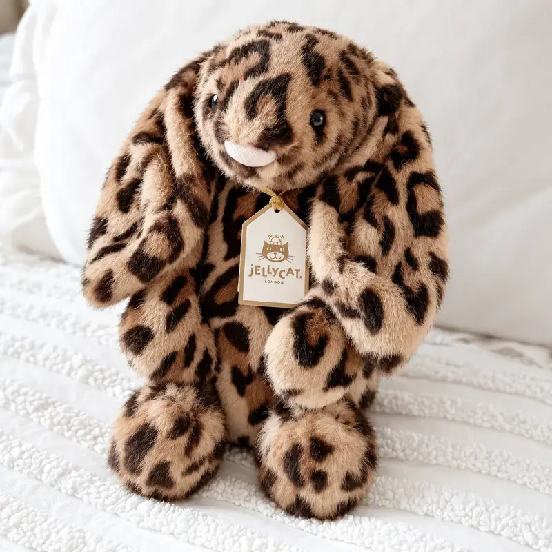 Hard to Find Jellycat Leopard Bunny | Luxury Plush Gift | Limited Stock USA, Jellycat Cobblehop Ruby Leopard Plush Bunny with Dust Bag, Rare Spotted Stuffed Animal, Collector Gift, NWT US Stock, Unique Gifts for Girlfriend