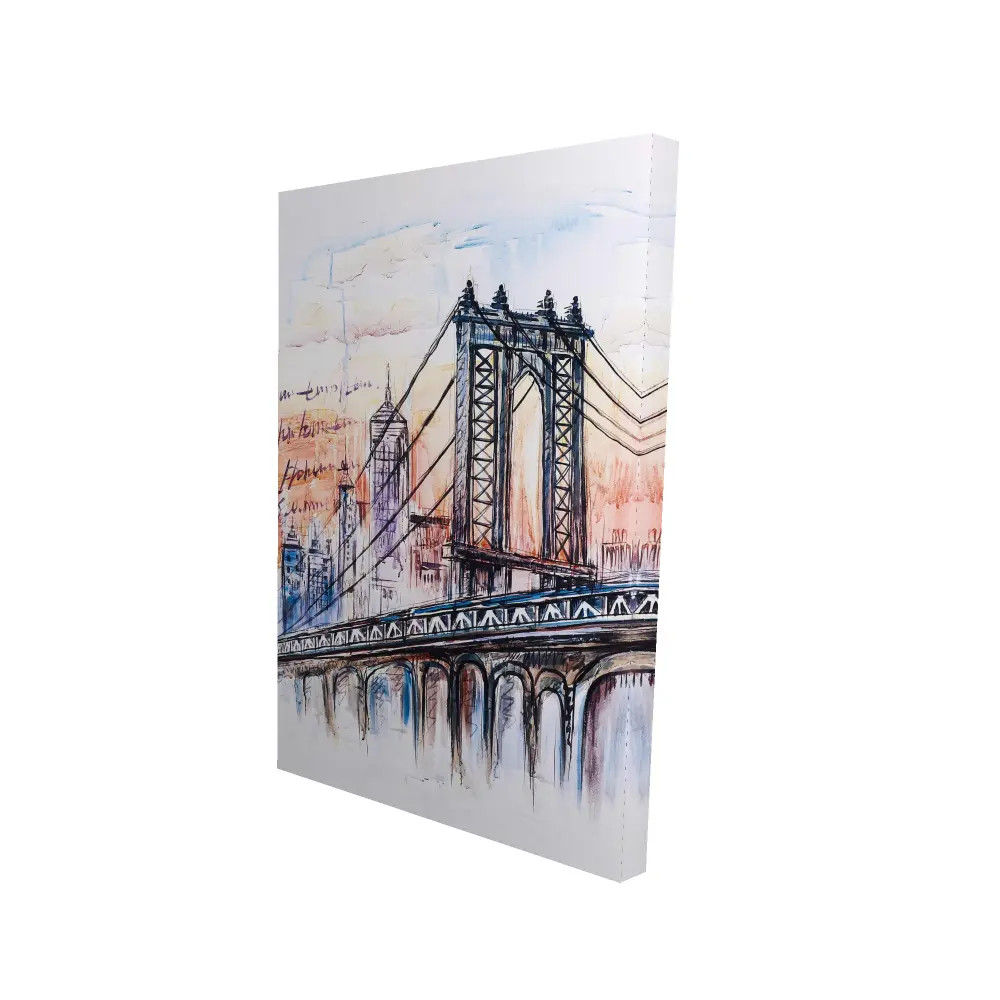 Begin Home Decor 2080-3624-CI122 24 x 36 in. Bridge Sketch Canvas - Illustrative Bedroom Art for Home Decor