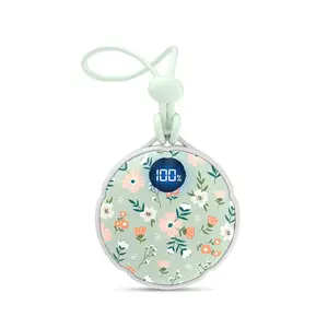 Rechargeable Hanging Electric Hand Warmer: 4000mAh (up to 10hrs use), 3-level heating + light strip (with light/display), ideal for camping/hiking, great Christmas gift.