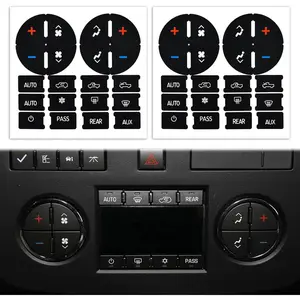 2 Packs AC Dash Button Repair Kit, AC & Radio Button Repair Sticker, Decal Replacement for Fixing Ruined Faded A/C Controls, Car Car Interior Accessories for Select GM Vehicles