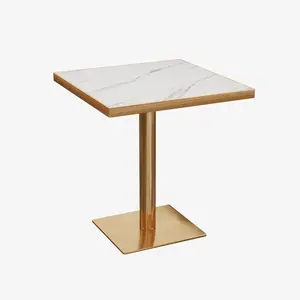 20 pcs.Modern Design Sintered Stone Table Top with Gold Edge for Restaurant For Restaurant Coffee Shop YJT006