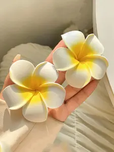 2pcs Women White Yellow Flower Decor Alligator Hair Clip Boho Summer Hair Clawhair Clips Hair Jaw Clip Hair Clamps Hair Clutch Hair Catcher Clip