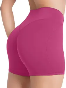 Sunzel Women’s High-Waist No-Front-Seam Gym Shorts — Squat-Proof Biker Shorts with Tummy Control for Yoga, Workouts, and Running