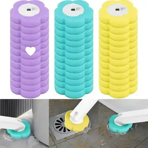 Disposable Toilet Brush Refill, 36 pcs/set 3-Layer Sponge Toilet Brush Replacement Heads, Toilet Wand Bathroom Cleaning Tool for Toilet, Sink & Floor Drain