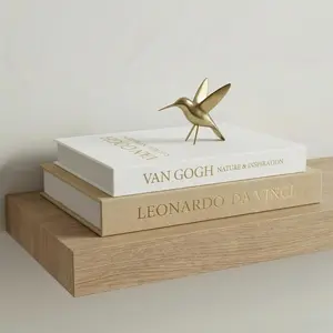 Aesthetic Decorative Books - Set of 2 Linen Boxes with Gold Lettering, Enhance Your Coffee Table, Bookshelf or Mantle Decor, Fake/Faux Books for Home Decoration, Photo & Keepsake Storage