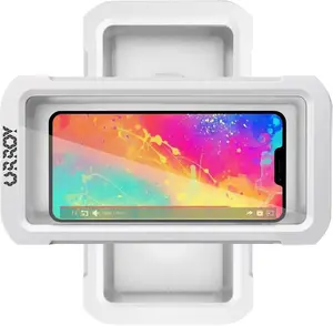 URROY Shower Phone Holder Waterproof, 360° Rotation Shower Phone Case, Anti-Fog High Sensitivity Universal Cover Mount Stand for Bathroom Wall Mirror Bathtub Kitchen, Gift for Men Women