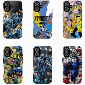 Invincible Anime Superhero Collage Tough Phone Case, Shockproof Fan Cover For iPhone 11-17 Pro Max/Plus & Samsung Galaxy S23-S25