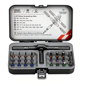 【TikTokShopHolidayHaul】 24 in 1 DlY Screwdriver Set,1 Set SwitchableScrewdriver Shape Magnetic Screwdriver Set,Compact and Portable Ratchet Screw0driver SetHome Repair Tool Box Gift for Thanksgiving,Christmas,New Year