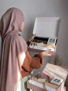 8pc Fashion Gift Box Set, 4pc Stretchable Hijab & 4pc Tube Hat Sleep Cap, Soft Comfortable Breathable Fabric, Suitable for Daily Wear, Head Scarf