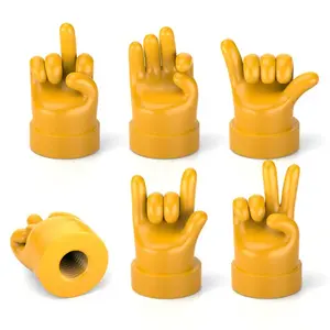 Upgrade Your Wheels with Talking Hand Sign Valve Caps - Cool Car Mods (Set of 4)