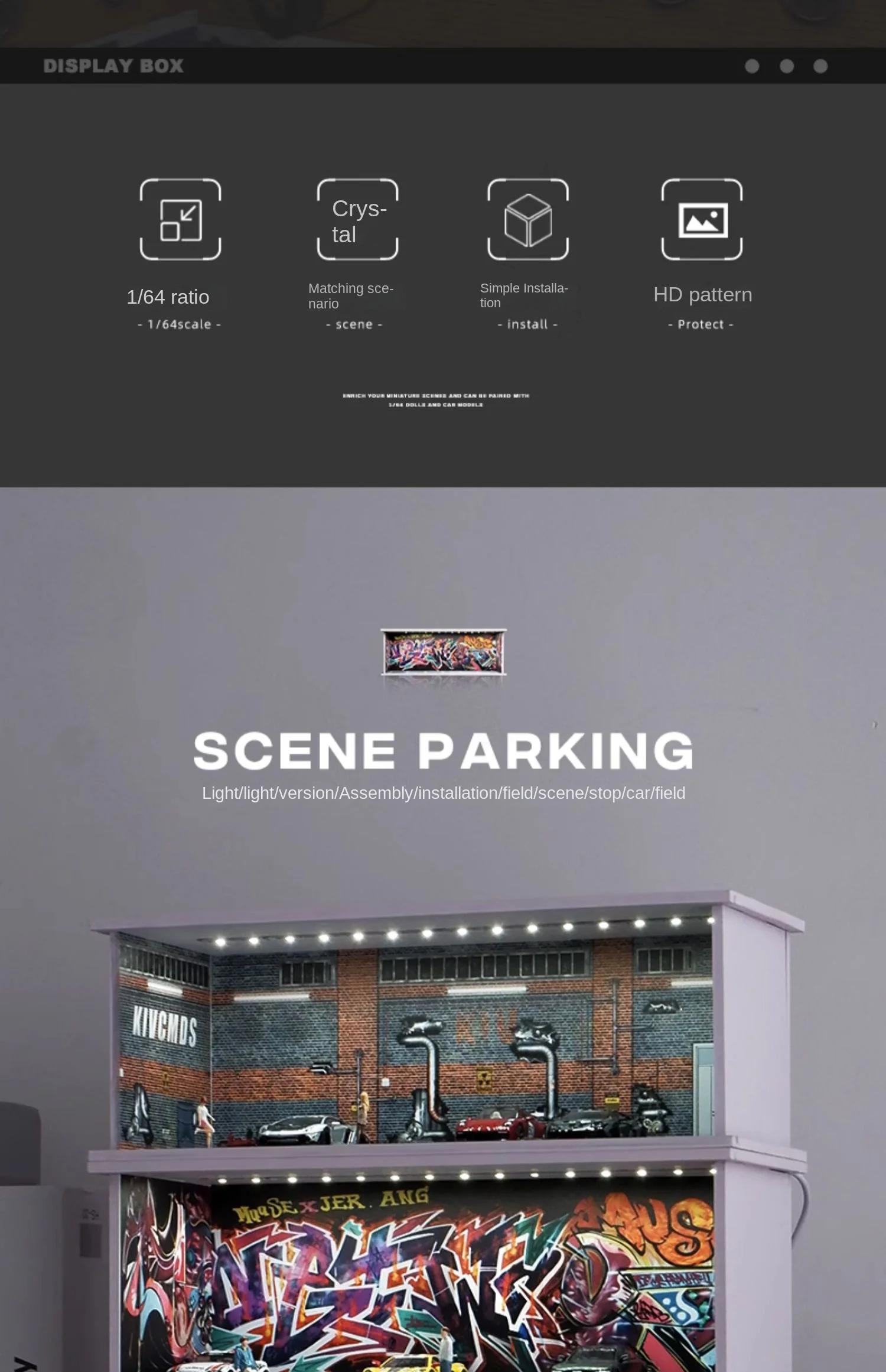 Collector 1/64 Garage Parking Lot Alloy Car Model Car Scene Storage Display Box Car Model Replica Collection Toys for Boys