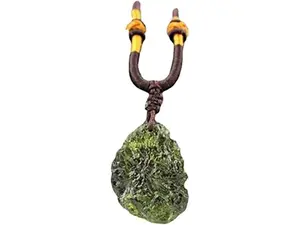 Moldavite Crystal Necklace Moldavite Pendant Czech Meteorite,Powerful Healing Chakra Stone for Men and Women（Green Glass）