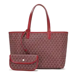 Maroon Reversible Tote Bag with matching wallet